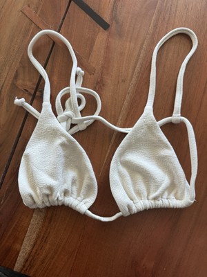 Ziah St Agni Textured Ecru String Bikini Top Size 10