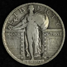 1920 Standing Liberty Silver Quarter XF E294 GVCL