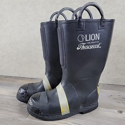Lion Fire By Thorogood Hellfire Mens Size 11 Black Insulated Firefighter Boots
