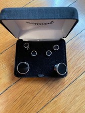 Black and silver cufflinks and studs by Pronto Uomo - full set for your tuxedo
