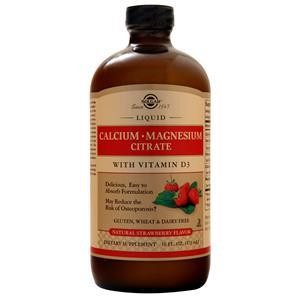 Solgar Calcium Magnesium Citrate with Vitamin D3 Liquid Natural Strawberry