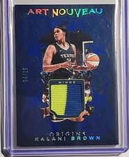 Kalani Brown 2024 Panini Origins WNBA Art Nouveau Jersey Patch Blue /25 #4 Wings