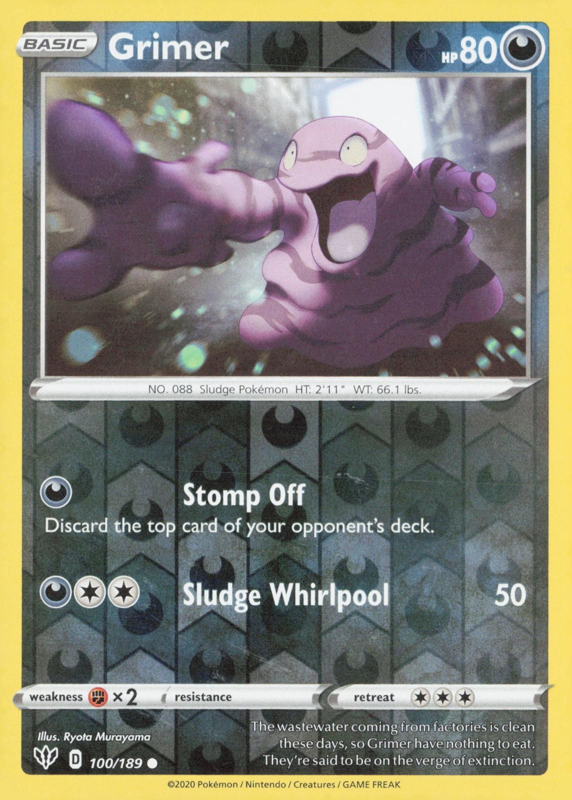 GRIMER 100/189 DARKNESS ABLAZE POKEMON NEAR MINT