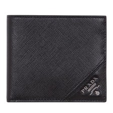 Image of Prada Black Saffiano Leather Wallet