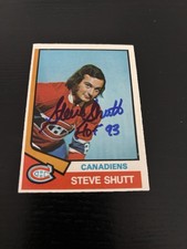 Montreal Canadiens Steve Shutt Signed 1974-75 Rookie OPC Card