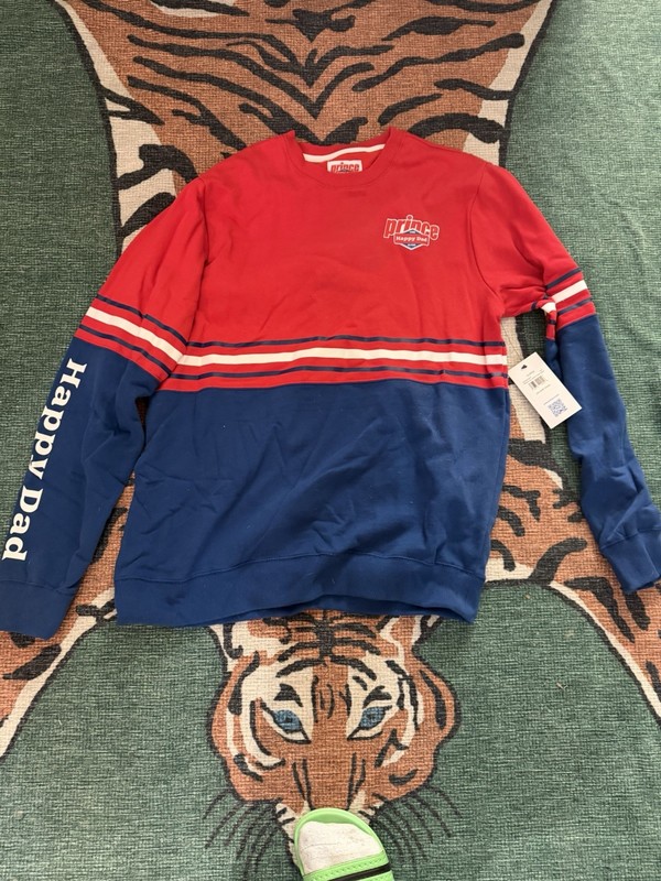 Happy Dad Prince Sweater Red Blue XL NWT