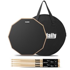 Drum Practice Pad for drumming drum pad and sticks 12 In,Sided With 2 Black