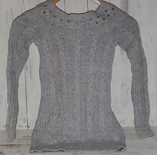 Limited Too Gray Sequin Tunic Dress Sweater Size 8 Girls W24