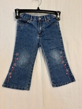 Girl Jeans 2T Old Navy embroider Elastic waist snap vintage