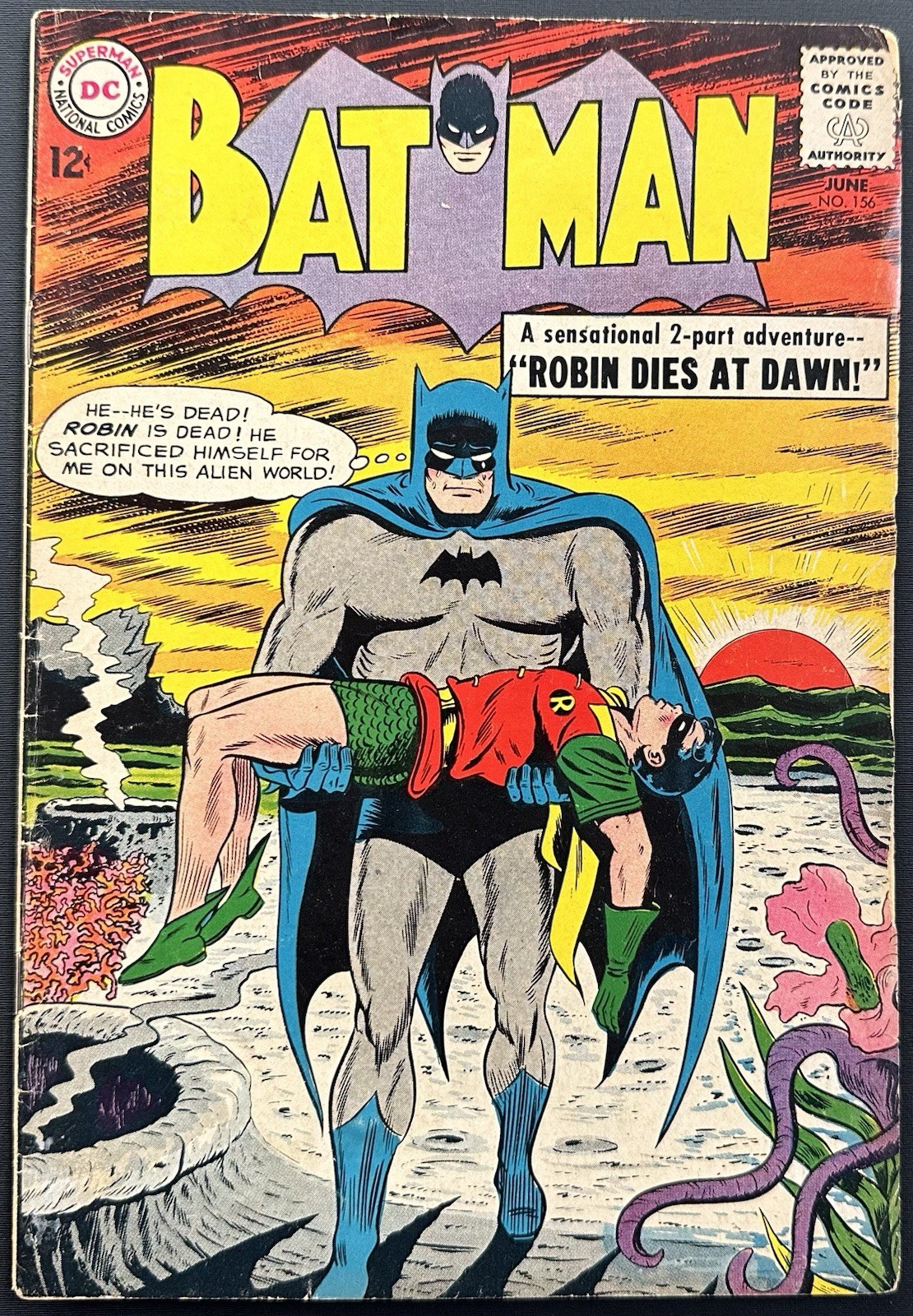 BATMAN COMIC #156 (DC,1963) ROBIN DIES 3.0 GD/VG SILVER AGE ~
