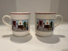 VILLEROY & BOCH Naif Christmas Porcelain Coffee Cups Mugs- Set of 2