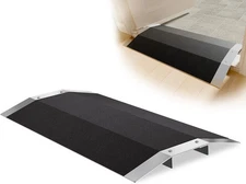 31.5" W Black Aluminum Wheelchair Threshold Ramp w/ Frame, 1PC ♿