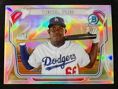 YASIEL PUIG 2014 Bowman Chrome Mini Refractor Rookie Card RC #MC-YF Dodgers