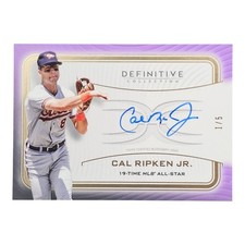 2023 Topps Definitive Purple Cal Ripken Jr Auto Legendary Autograph SP #'d 1/5