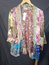 White Waves Kimono Pink Short With Tie