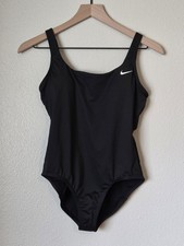 Nike Womens Essentials Black U-Back One Piece Swimsuit Athletic Size Small