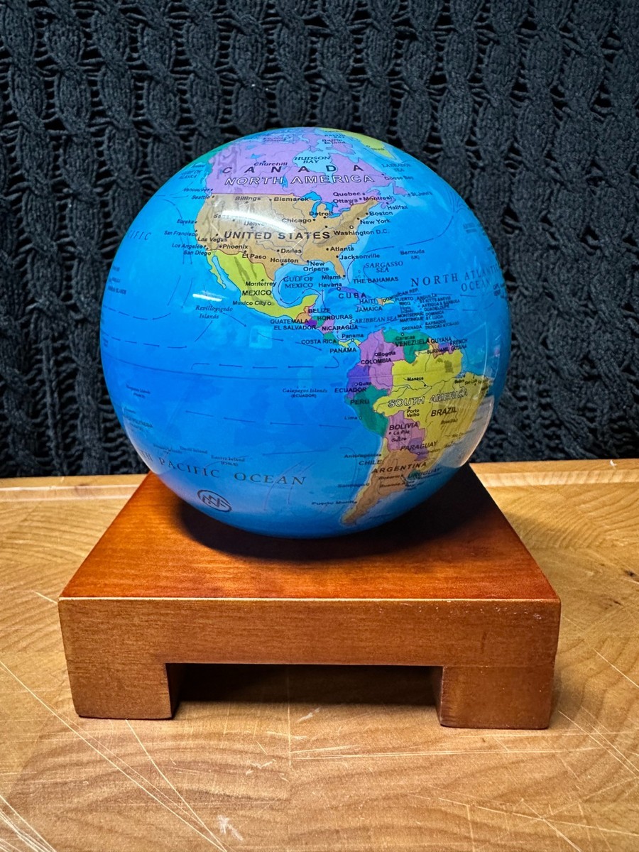 Mova Globe Political Map Blue BOE 4.5 Inch - Wood Stand Mova Globe Political Map Blue BOE 4.5 Inch - Wood Stand