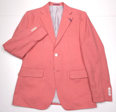 Tommy Hilfiger Conrad Linen Sport Coat Mens 40R Modern Light Red Blazer Jacket