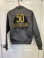 Rare Lucasfilm 50th Anniversary Star Wars Bomber Jacket Her Universe Sz S Gray