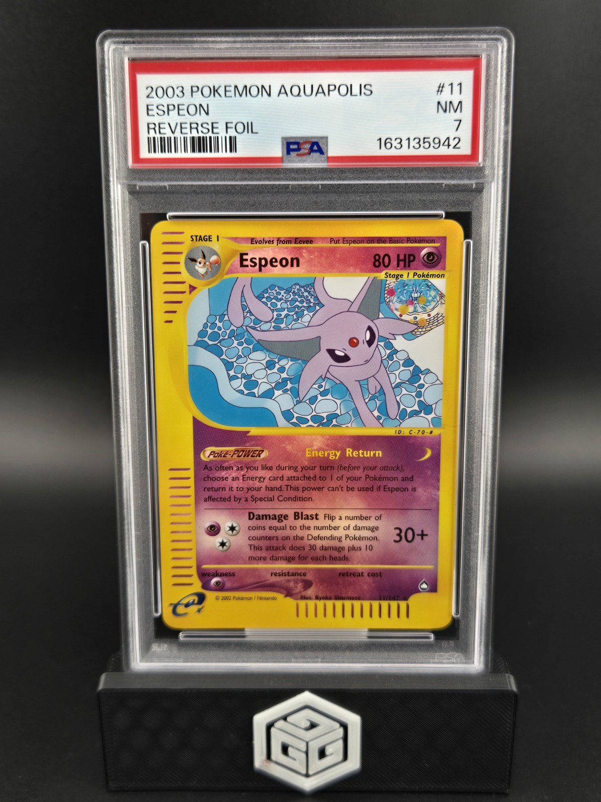 2003 Pokemon Aquapolis Espeon Reverse Holo #11 PSA 7 Clean
