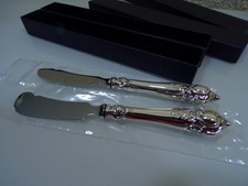ALBO Rokoko Vorleger Butter- und  K&auml;sebesteck 18 cm Echtsilber 835er TOP neu