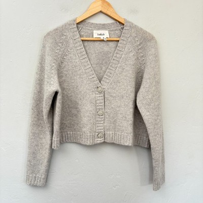 Bash Ba&sh Lady Cardigan Cashmere Women Size Medium Gray Sparkle Buttons
