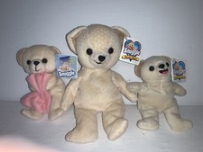 Lot of 3 vintage SNUGGLE BEAR Plush Lever Brothers Bean Bear Teeny Bean Bear