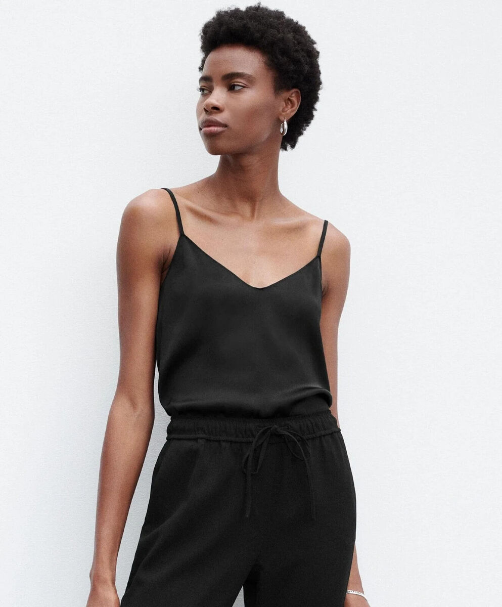 The Reset R Label Brown Japanese Satin Charmeuse Cami Top The Reset R Label Brown Japanese Satin Charmeuse Cami Top