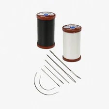 Ultimate Upholstery Fix Kit: Extra Strong Thread (Natural & Black, 150-Yard) + 7