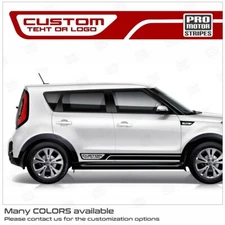 For KIA SOUL 2008-2019 Rocker Panel Side Sport Stripes Decals (Choose Color)