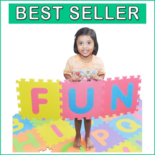 SAFEST Non-Toxic 36-Piece Alphabet & Number Puzzle Mat for Kids' Learning