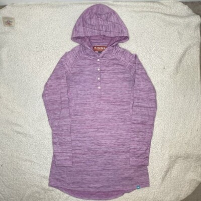 Simms Pink Lightweight Long Hoodie: Size  Small