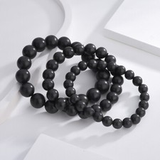 6/8/10/12mm Shungite Bracelet, Shungite Gemstone Beads,Radiation EMF Protection
