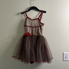 Curtain Call Monkey Dance Costume Brown Tulle Skirt And Tail Size- Medium Child