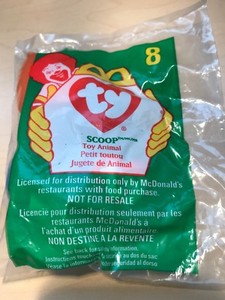 Mini Ty McDonald's Teenie Beanie Babies Plush Toy # 8 Scoop, new, sealed