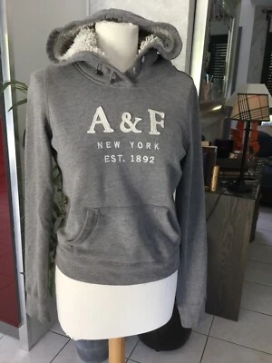 Sweat a capuche ABERCROMBIE & FITCH taille S gris bon etat - Photo 1/4