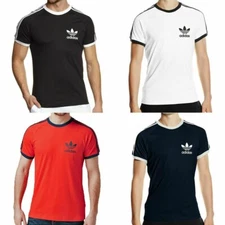 Adidas Men's T-Shirt Original Short Sleeve 3 Stripe Essential California Tee