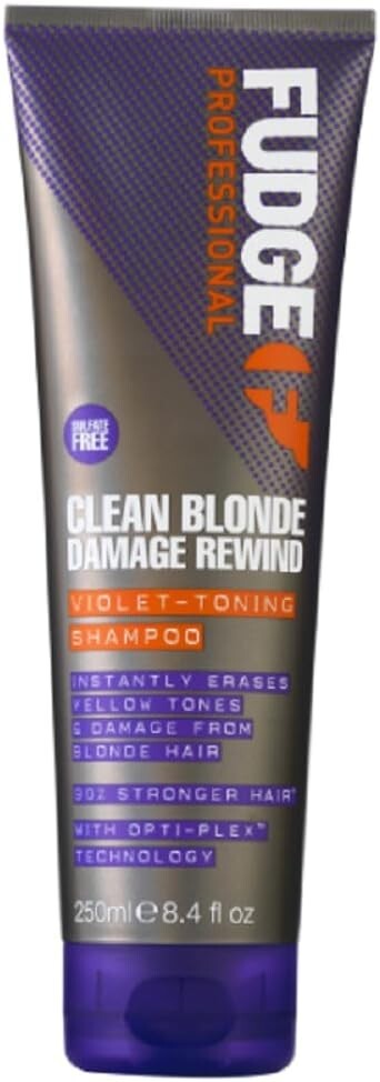 Fudge Professional Clean Blonde Damaged Rewind Violet Toning Shampoo 250ml