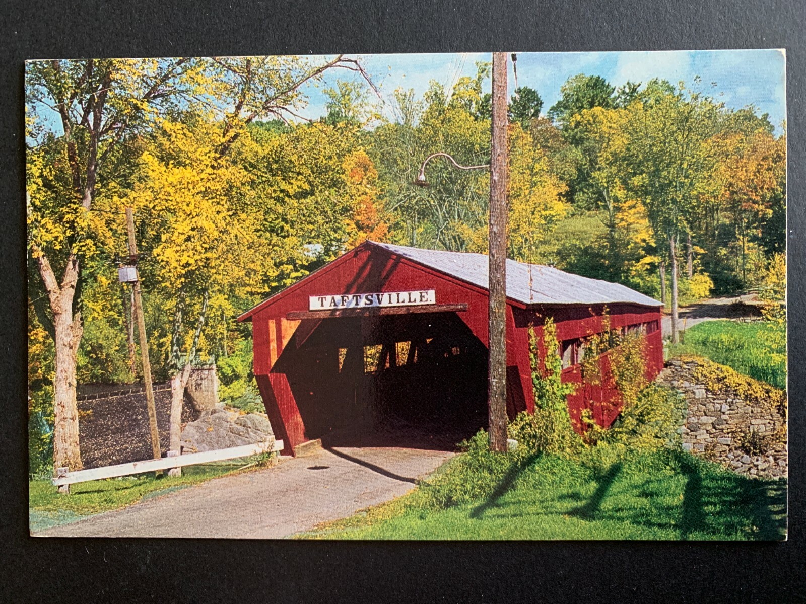 Postcard Taftsville VT Covered Bridge Ottaquechee River eBay