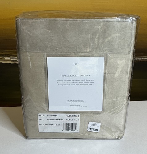 Restoration Hardware Thai Silk Solid Drapery RP 50"W x 84"L Sand NEW $350 - Picture 5 of 12