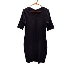 Venus Black plain chic Crew Neck Bodycon dress