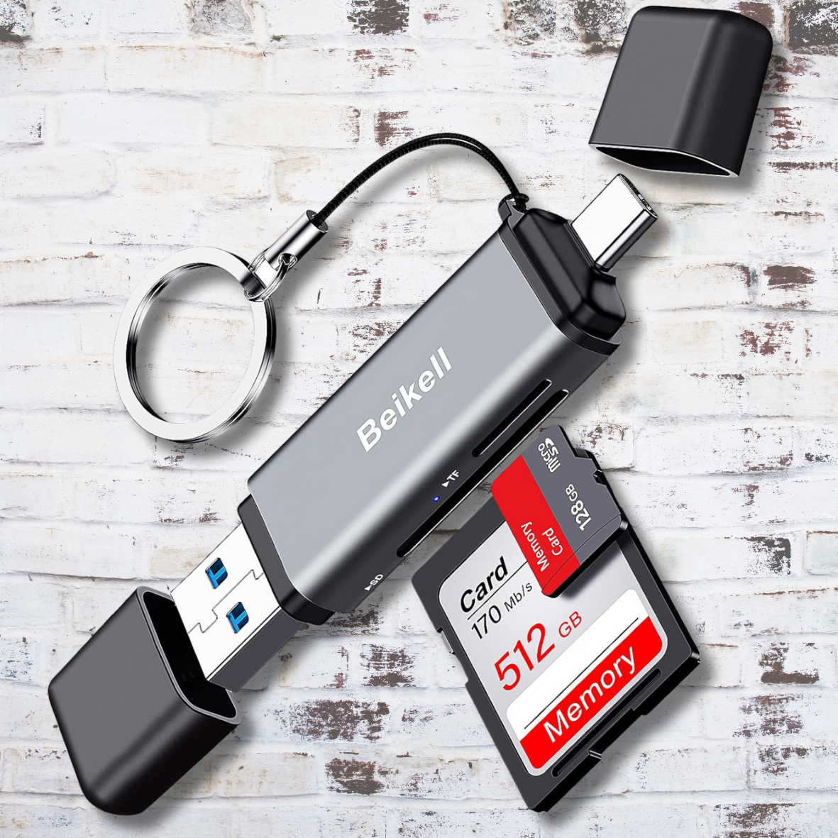 SD Card Reader Beikell USB C Reader 3.0 Memory Adapter...-image