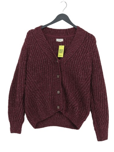 FatFace Women's Cardigan UK 8 Purple Acrylic with Cotton, Polyester Cardigan