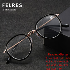 Men Women Round Metal Anti Blue Light Reading Glasses Fashion Presbyopic Readers