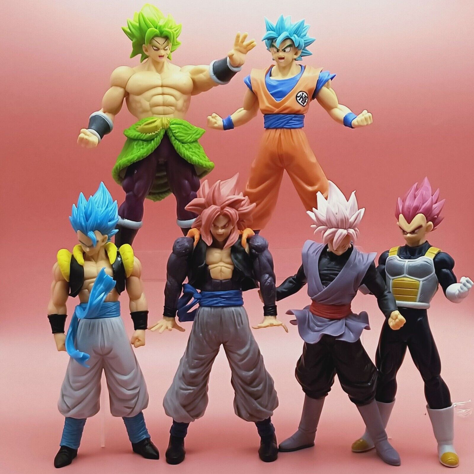 Dragon Ball Z Figures Set Saiyan Goku Son Blue Gokou Vegeta Broly