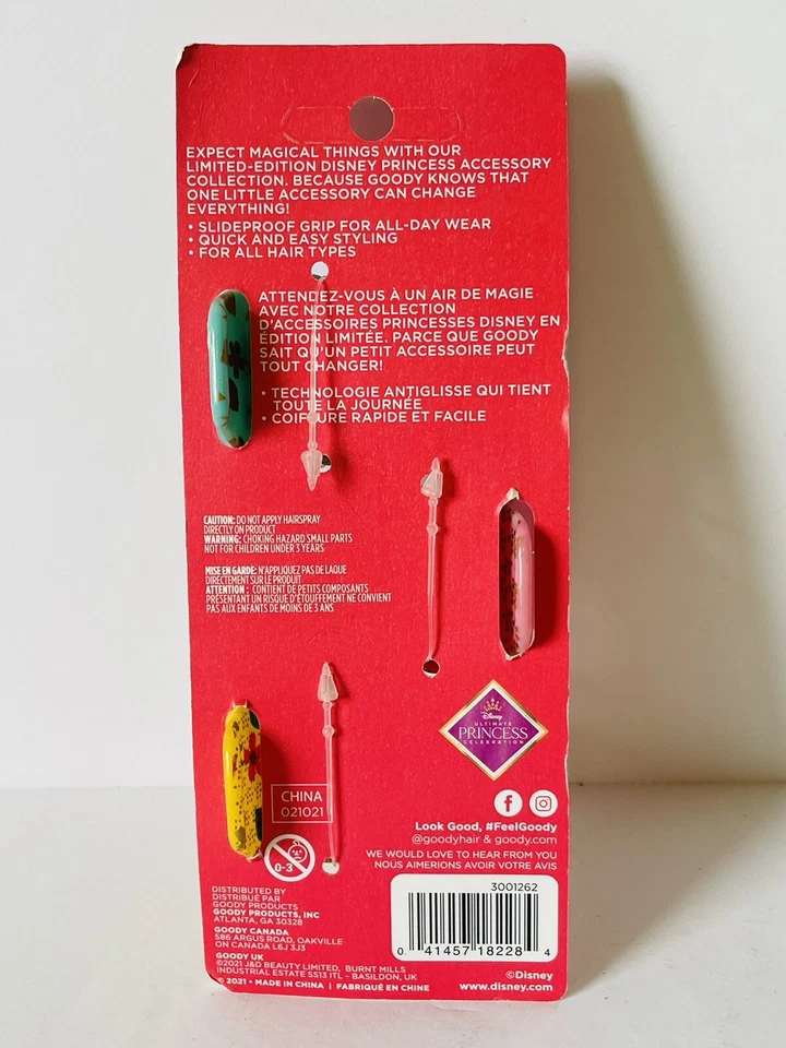 Stay-Tight Goody Disney Princess Moana Half Claw Hair Clips - 3 Piece Foto 2 de 2