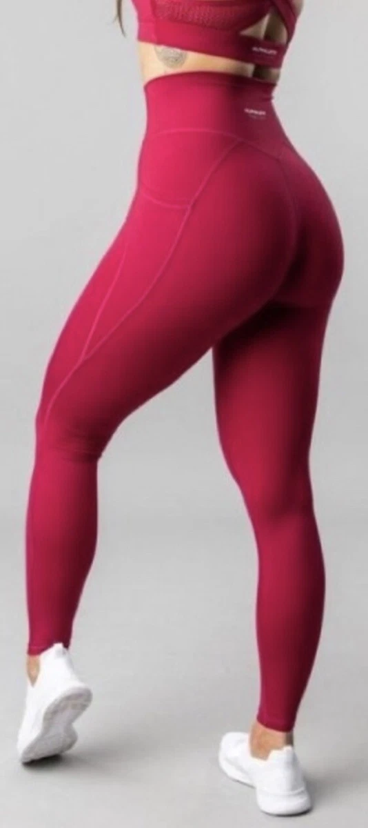 Alphalete Alphalux Leggings In Raspberry Size XXS