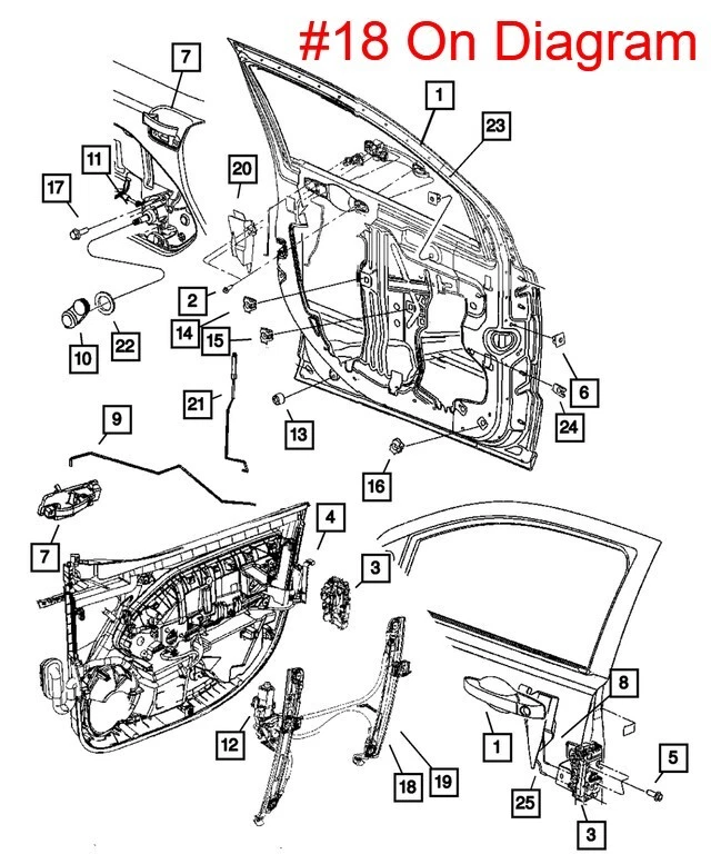 NUEVO OEM Mopar regulador ventana delantera derecha 05179942AA Dodge Caliber 2007-2012 Foto 3 de 4