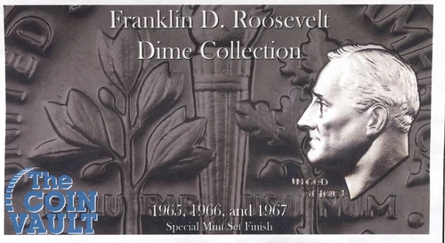 1965 - 1967 SMS Franklin D. Roosevelt Dime Collection - BU Cello Sealed BC# 1705