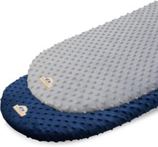 BlueSnail Soft and Strechy Minky Bassinet Fitted Sheet, Navy gray